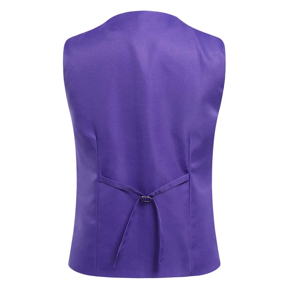 Slim Fit Single Breasted Purple Vest