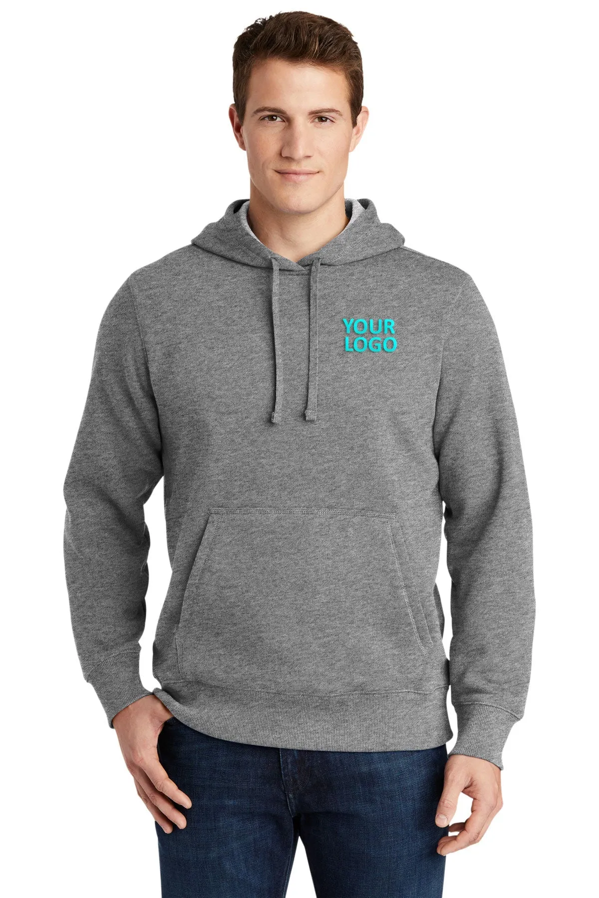 Sport-Tek Tall Pullover Custom Hooded Sweatshirts, Vintage Heather