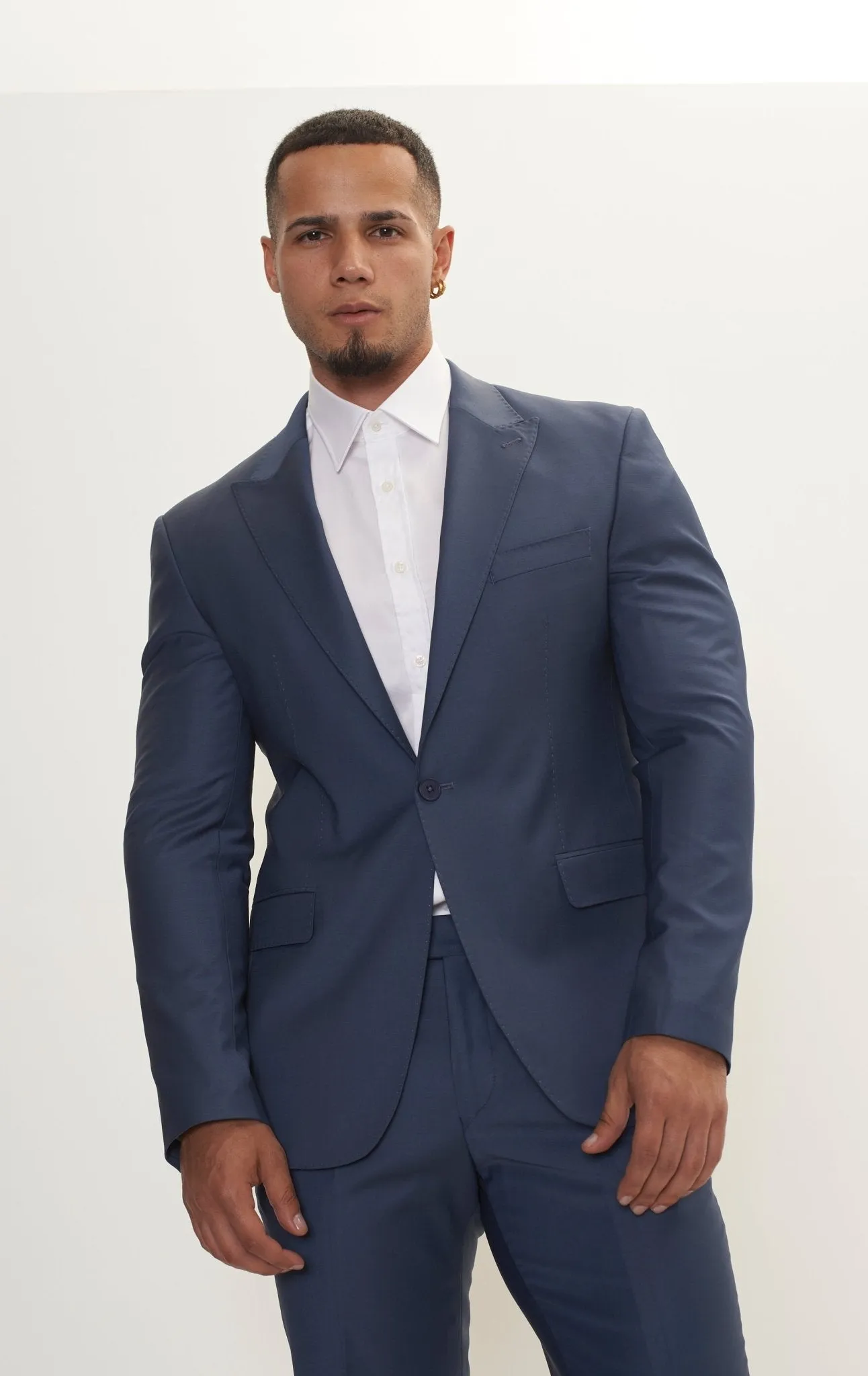 Super 120S Merino Wool Single Breasted Suit - Dark Petrol Blue