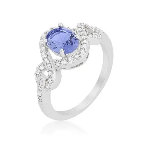 Tanzanite Halo Pave Cocktail Ring