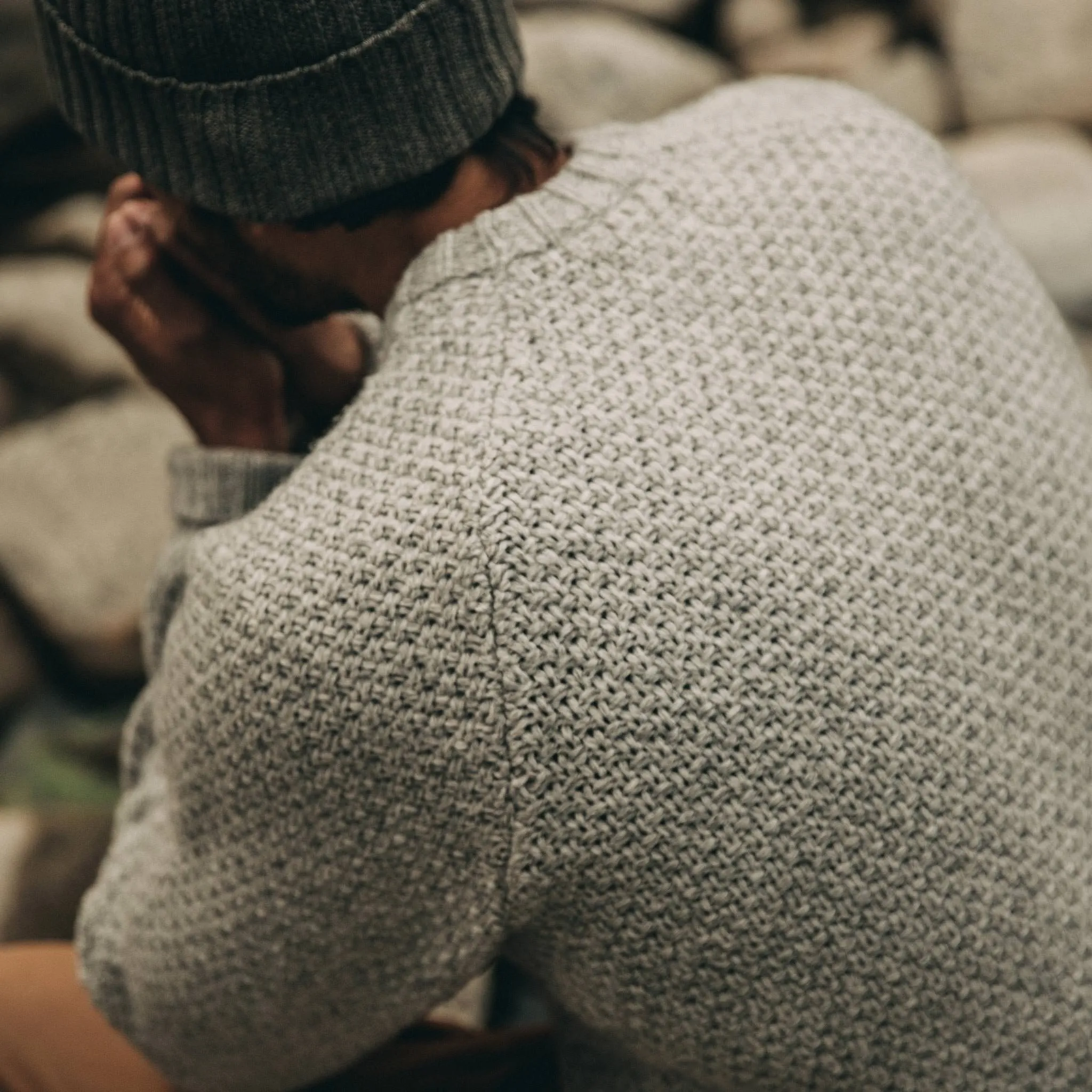 The Fisherman Sweater in Heather Ash