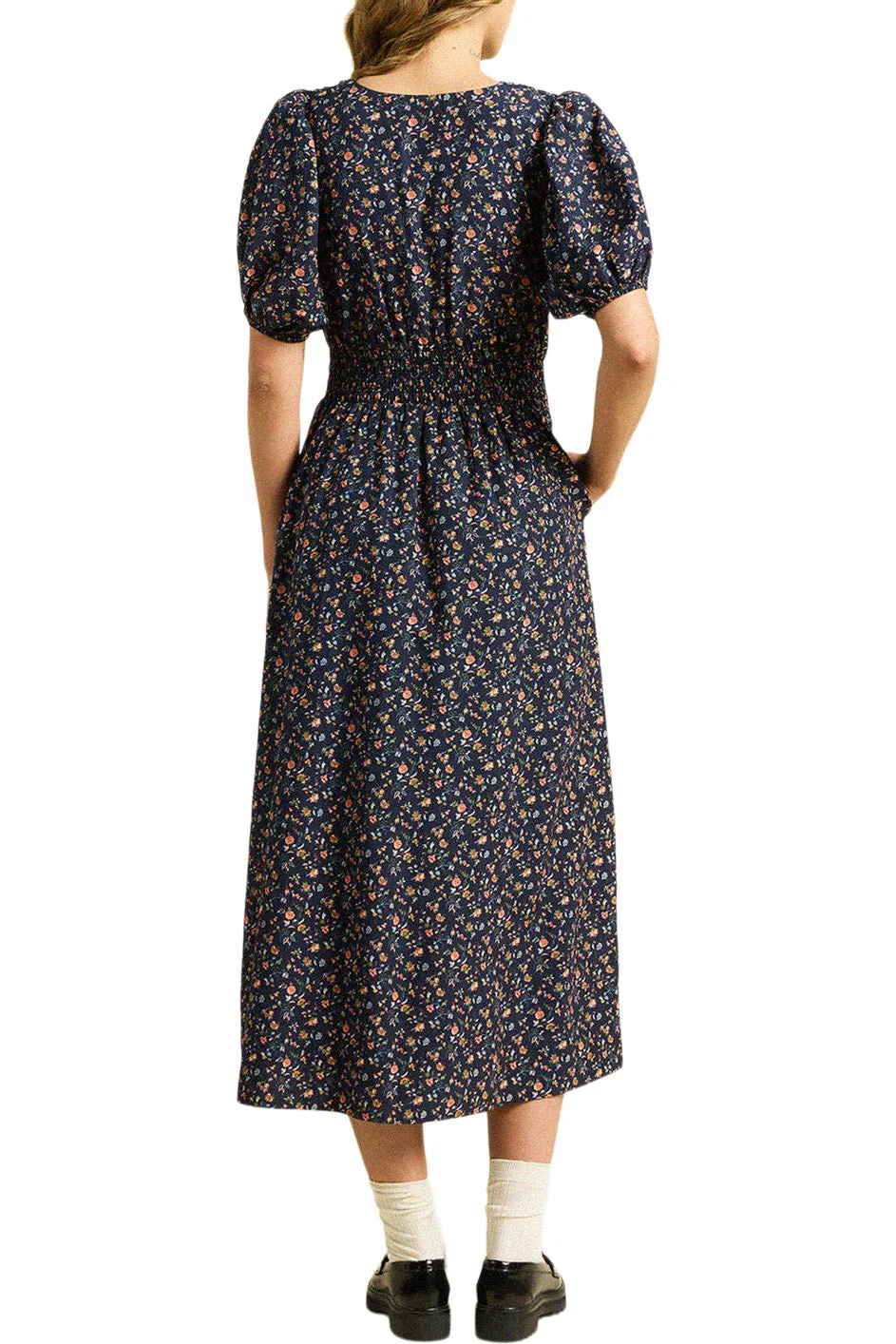 Trovata Birds of Paradis Sonia Dress in Navy Rosette