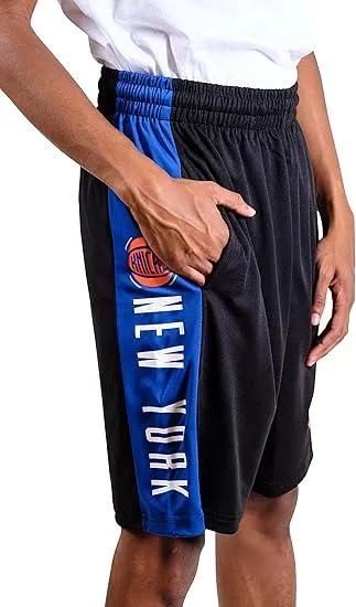 Ultra Game NBA Official Men’s Super Soft Active Workout Basketball Training Shorts - Unisex, Oklahoma City Thunder, Black|Oklahoma City Thunder