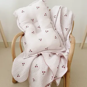 Vintage Floral Cotton Muslin Baby Blankets-Cherry