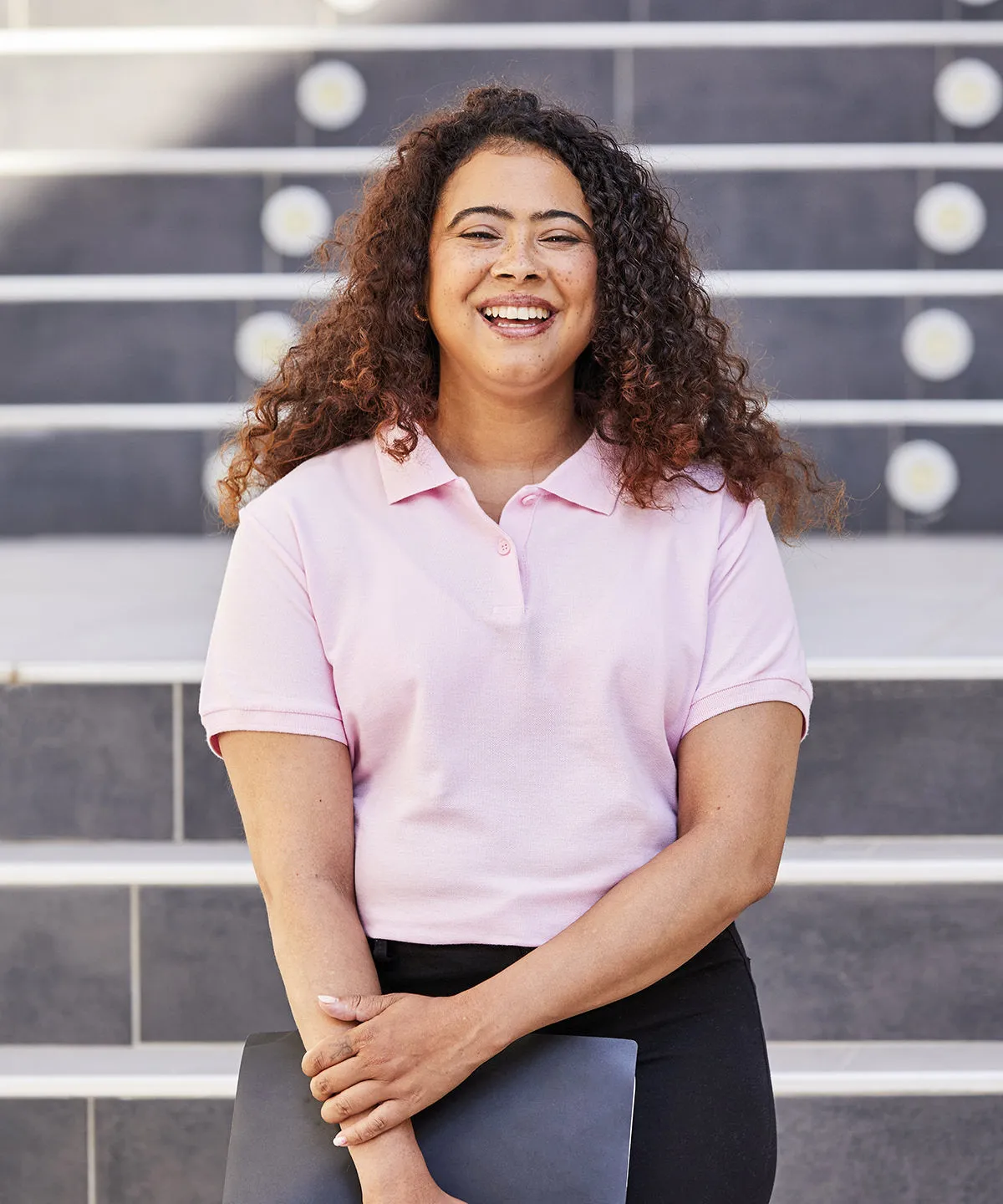 Womens premium polo | Heather Grey