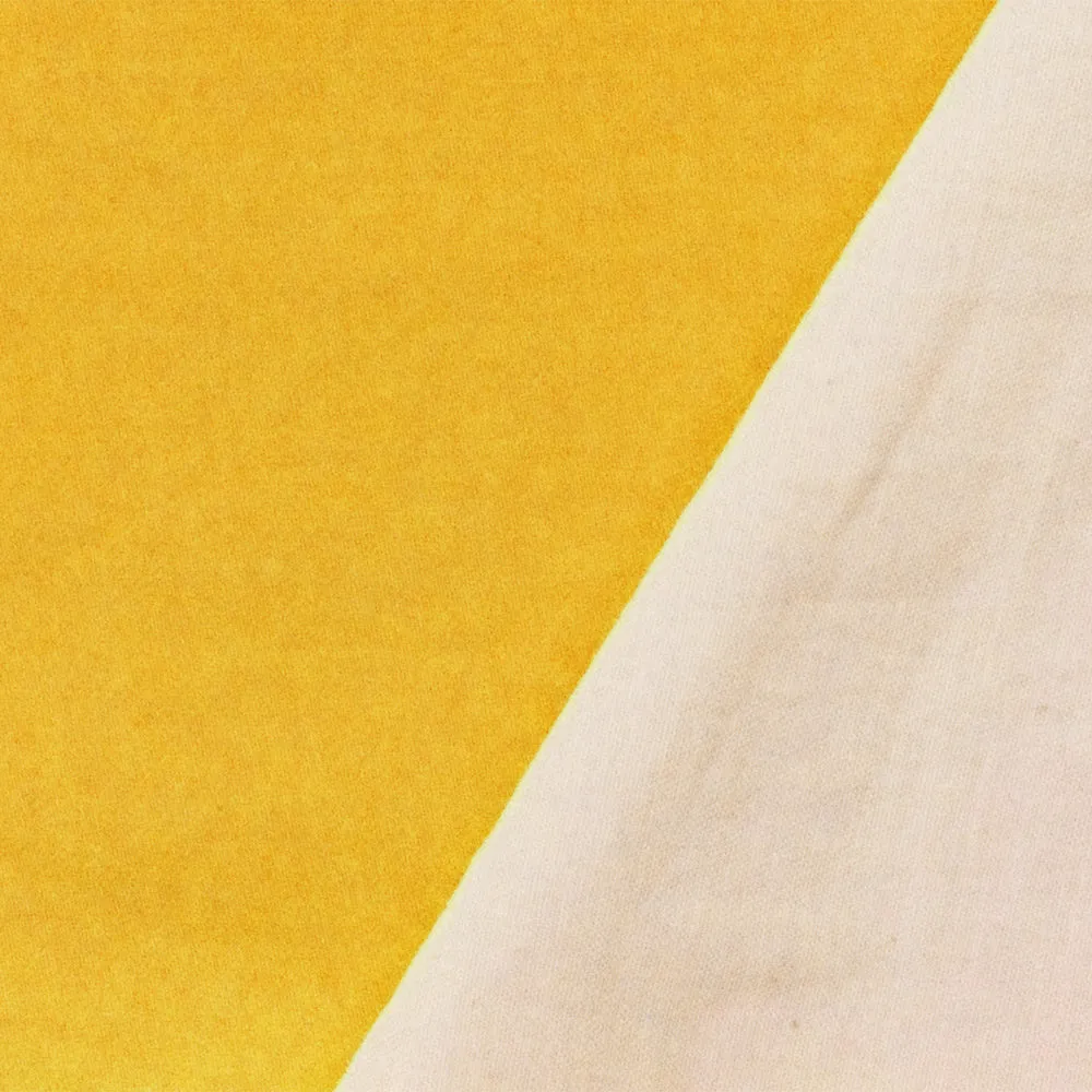 Yellow Cotton Solid Stretch Spandex Sateen Woven Fabric